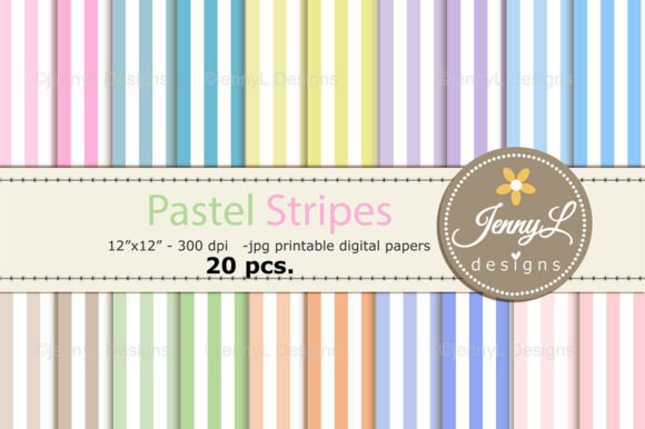Download Pastel Stripes Digital Papers Background - Background Collection