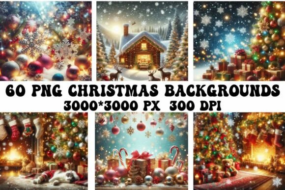 Download 60 PNG Christmas Backgrounds Bundle - Background Collection